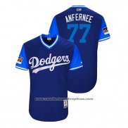 Camiseta Beisbol Hombre Los Angeles Dodgers Dennis Santana 2018 LLWS Players Weekend Anfernee Azul