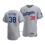 Camiseta Beisbol Hombre Los Angeles Dodgers Dj Peters Autentico Road Gris