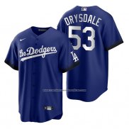 Camiseta Beisbol Hombre Los Angeles Dodgers Don Drysdale 2021 City Connect Replica Azul
