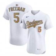 Camiseta Beisbol Hombre Los Angeles Dodgers Freddie Freeman 2025 Gold Collection Elite Blanco