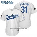 Camiseta Beisbol Hombre Los Angeles Dodgers Joc Pederson Blanco Cool Base