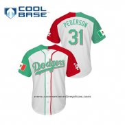 Camiseta Beisbol Hombre Los Angeles Dodgers Joc Pederson Mexican Heritage Night Cool Base Blanco
