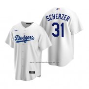 Camiseta Beisbol Hombre Los Angeles Dodgers Max Scherzer Replica Primera Blanco