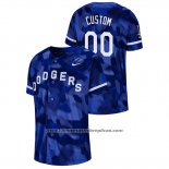 Camiseta Beisbol Hombre Los Angeles Dodgers Personalizada Camuflaje Autentico Collezione Azul