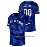 Camiseta Beisbol Hombre Los Angeles Dodgers Personalizada Camuflaje Autentico Collezione Azul