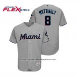 Camiseta Beisbol Hombre Miami Marlins Don Mattingly Flex Base Autentico Collection Road 2019 Gris