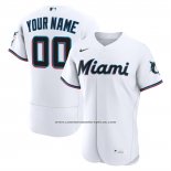 Camiseta Beisbol Hombre Miami Marlins Primera Autentico Personalizada Blanco1