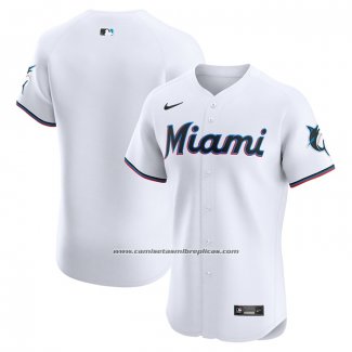 Camiseta Beisbol Hombre Miami Marlins Primera Elite Blanco