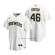 Camiseta Beisbol Hombre Milwaukee Brewers John Curtiss Replica Alterno Blanco