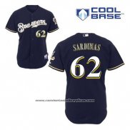 Camiseta Beisbol Hombre Milwaukee Brewers Luis Sardinas 62 Azul Alterno Cool Base