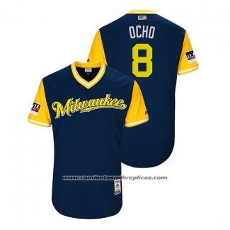 Camiseta Beisbol Hombre Milwaukee Brewers Ryan Braun 2018 LLWS Players Weekend Ocho Azul