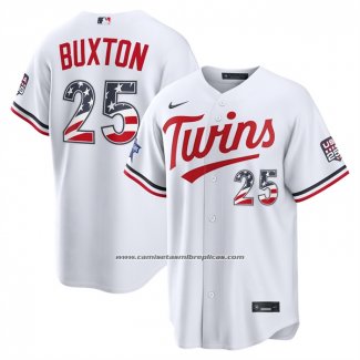 Camiseta Beisbol Hombre Minnesota Twins Byron Buxton 2026 All Star Edition Stars Stripes Stadium Blanco