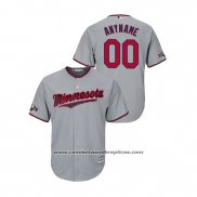 Camiseta Beisbol Hombre Minnesota Twins Personalizada 2019 Postemporada Cool Base Gris