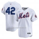 Camiseta Beisbol Hombre New York Mets 2024 Jackie Robinson Day Primera Limited Blanco