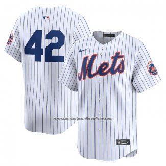 Camiseta Beisbol Hombre New York Mets 2024 Jackie Robinson Day Primera Limited Blanco