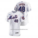 Camiseta Beisbol Hombre New York Mets Jacob Degrom Autentico Blanco