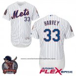 Camiseta Beisbol Hombre New York Mets Matt Harvey Blanco Flex Base With Piazza