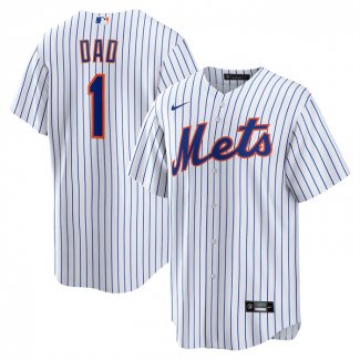 Camiseta Beisbol Hombre New York Mets NO 1 Dad Primera Replica Blanco