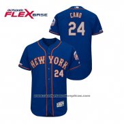 Camiseta Beisbol Hombre New York Mets Robinson Cano 150th Aniversario Patch Autentico Flex Base Azul