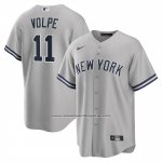 Camiseta Beisbol Hombre New York Yankees Anthony Volpe Segunda Replica Gris