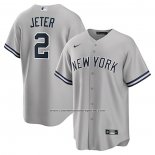 Camiseta Beisbol Hombre New York Yankees Derek Jeter Big Tall Road Replica Gris