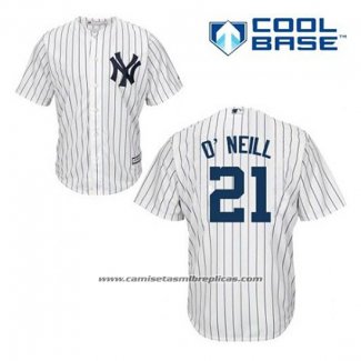 Camiseta Beisbol Hombre New York Yankees Paul O'neill 21 Blanco Primera Cool Base