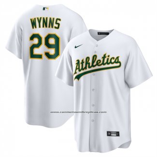 Camiseta Beisbol Hombre Oakland Athletics Austin Wynns Primera Replica Blanco