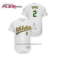 Camiseta Beisbol Hombre Oakland Athletics Khris Davis 150th Aniversario Patch Autentico Flex Base Blanco