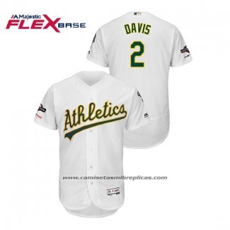 Camiseta Beisbol Hombre Oakland Athletics Khris Davis 2019 Postemporada Flex Base Blanco