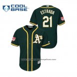 Camiseta Beisbol Hombre Oakland Athletics Marco Estrada 2019 Entrenamiento de Primavera Cool Base Verde