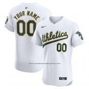 Camiseta Beisbol Hombre Oakland Athletics Primera Elite Personalizada Blanco