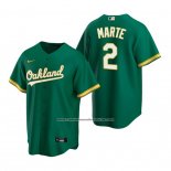 Camiseta Beisbol Hombre Oakland Athletics Starling Marte Replica Alterno Verde