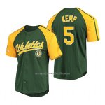 Camiseta Beisbol Hombre Oakland Athletics Tony Kemp Replica Button Down Raglan Verde Camiseta Beisbol Hombre Oakland Athletics Tony Kemp Replica Button Down Raglan Verde
