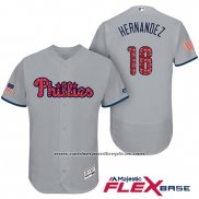 Camiseta Beisbol Hombre Philadelphia Phillies 2017 Estrellas y Rayas Cesar Hernandez Gris Flex Base