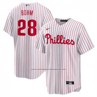 Camiseta Beisbol Hombre Philadelphia Phillies Alec Bohm Primera Replica Blanco
