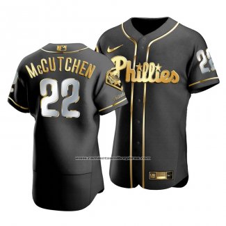 Camiseta Beisbol Hombre Philadelphia Phillies Andrew Mccutchen Golden Edition Autentico Negro