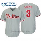 Camiseta Beisbol Hombre Philadelphia Phillies Bryce Harper Cool Base Gris