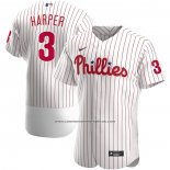 Camiseta Beisbol Hombre Philadelphia Phillies Bryce Harper Primera Autentico Blanco