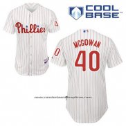 Camiseta Beisbol Hombre Philadelphia Phillies Dustin Mcgowan 40 Blanco Primera Cool Base