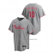 Camiseta Beisbol Hombre Philadelphia Phillies J.t. Realmuto Replica Road Gris