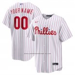 Camiseta Beisbol Hombre Philadelphia Phillies Primera Replica Personalizada Blanco1