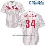 Camiseta Beisbol Hombre Philadelphia Phillies Roy Halladay Blanco Cool Base Jugador