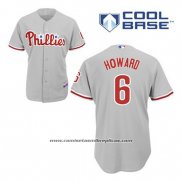 Camiseta Beisbol Hombre Philadelphia Phillies Ryan Howard 6 Gris Cool Base