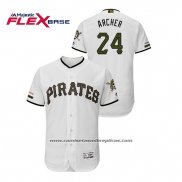 Camiseta Beisbol Hombre Pittsburgh Pirates Chris Archer 150th Aniversario Patch Autentico Flex Base Blanco