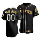 Camiseta Beisbol Hombre Pittsburgh Pirates Personalizada Golden Edition Autentico Negro