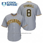 Camiseta Beisbol Hombre Pittsburgh Pirates Willie Stargell 8 Gris Cool Base