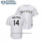 Camiseta Beisbol Hombre Rockies Tony Wolters Cool Base Primera Blanco