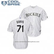Camiseta Beisbol Hombre Rockies Wade Davis Cool Base Primera Blanco