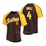 Camiseta Beisbol Hombre San Diego Padres Blake Snell Replica Button Down Raglan Marron