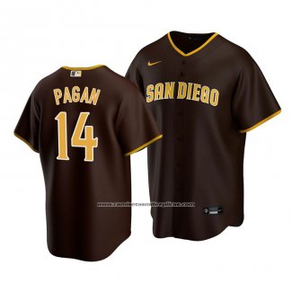 Camiseta Beisbol Hombre San Diego Padres Emilio Pagan Replica Road Marron